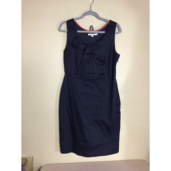 Boden Women Cotton Sleeveless Bow Shift Dress Women's Size 10 Blue - Picture 4 of 11